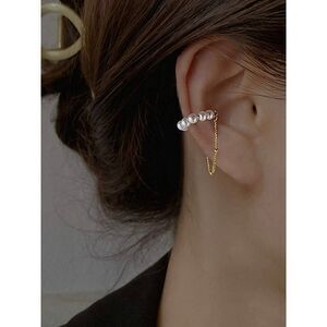 Women's ear earrings, piercing-free clip earrings, pearls, chain, fashion